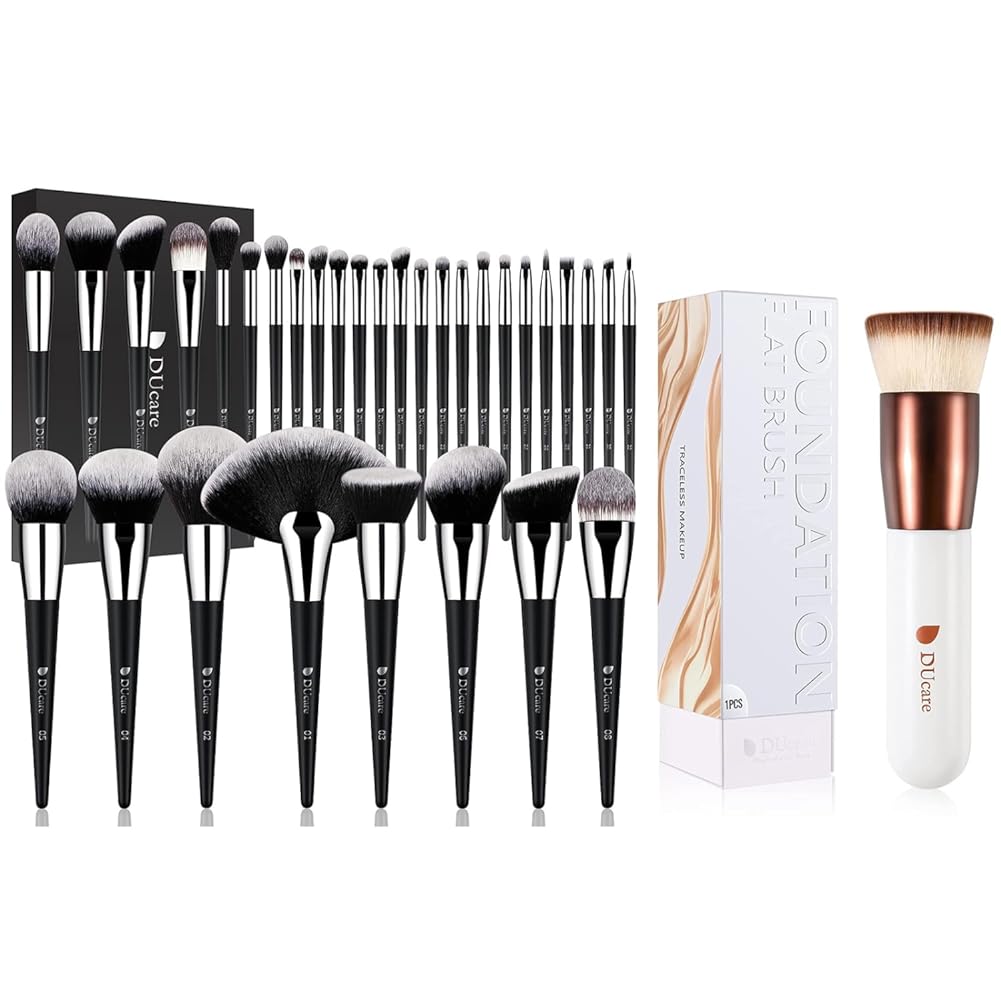 DUcare Makeup Brushes Professional 32Pcs +DUcare Foundation Brush