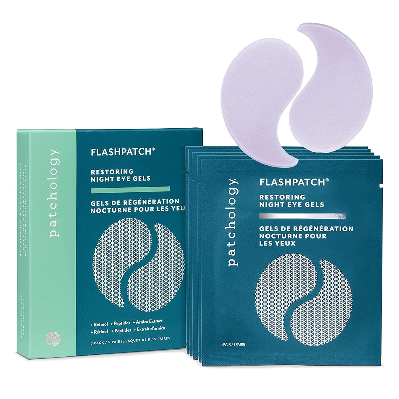 Patchology Restoring Night Eye Gels - Under Eye Patches For Dark Circles and Puffy Eyes Care - Hydrating Eye Mask Patch with Retinol - Eye Bags, Puffiness & Wrinkles Reducer (5 Pairs)
