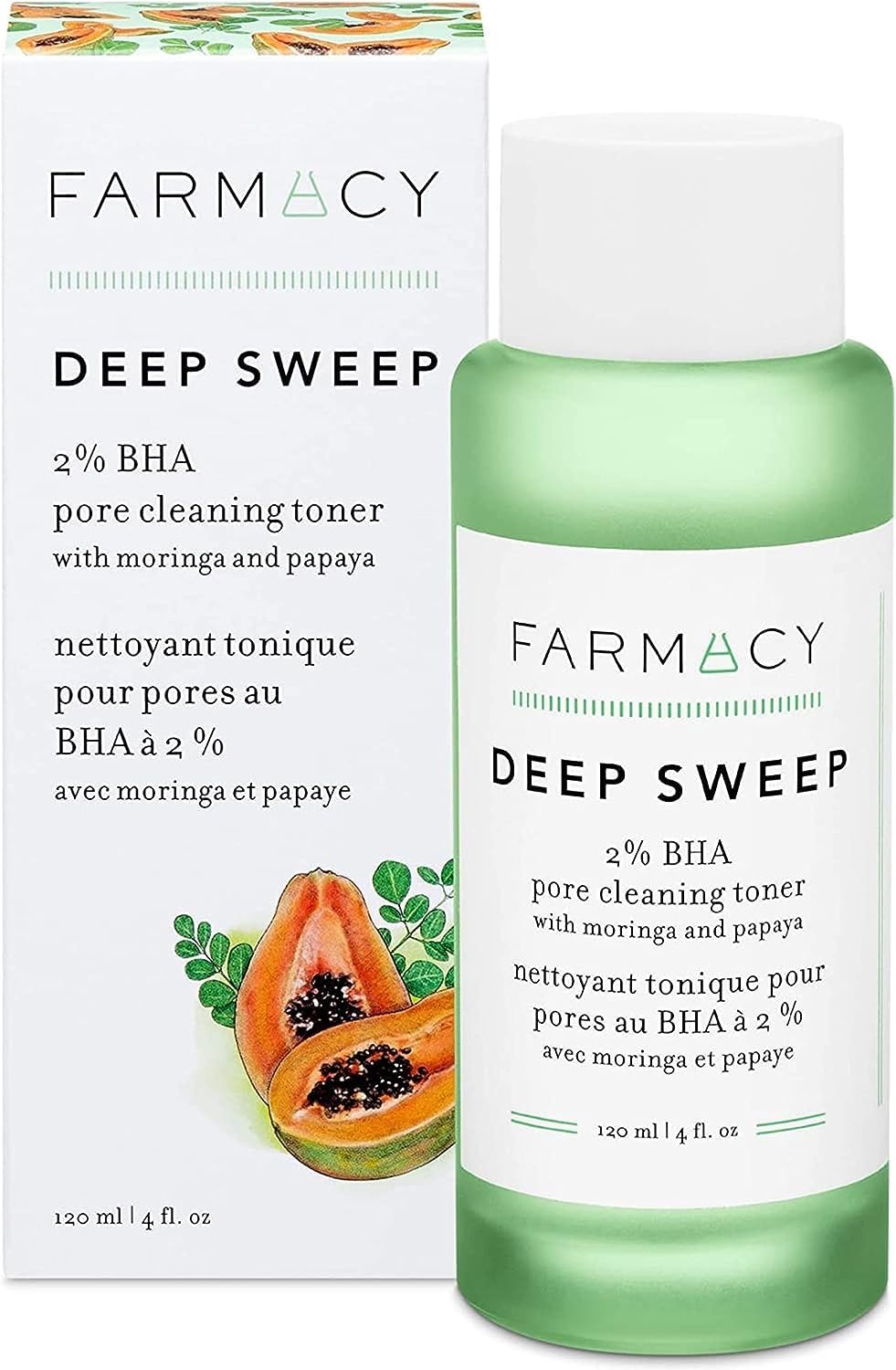 Farmacy Deep Sweep 2% BHA Toner for Face - Pore Cleaner and Facial Exfoliator with Salicylic Acid (4 Fl Oz)