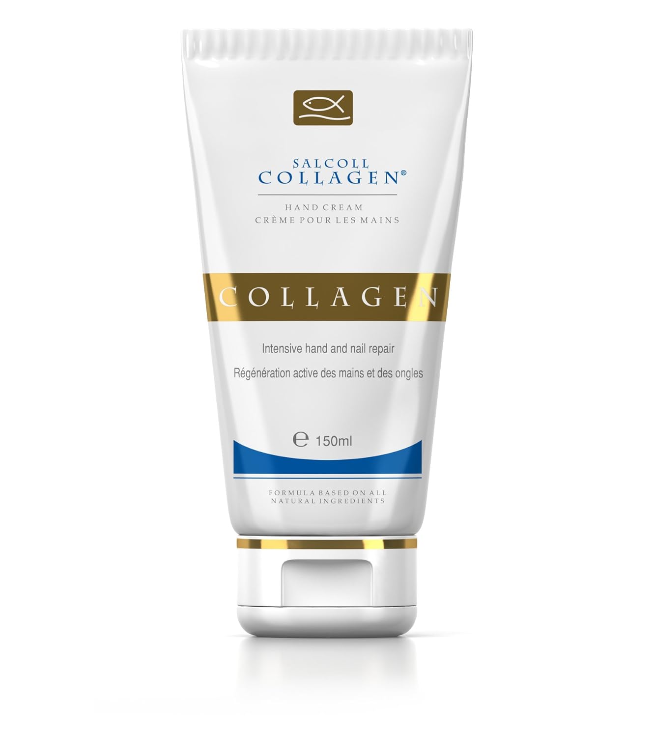 Salcoll Collagen - Pure Bioactive Anti-Aging Collagen Repair Hand Cream - Hypoallergenic Moisturizing Lotion, Dry Skin Relief,Ê All Skin Types, 150 ml