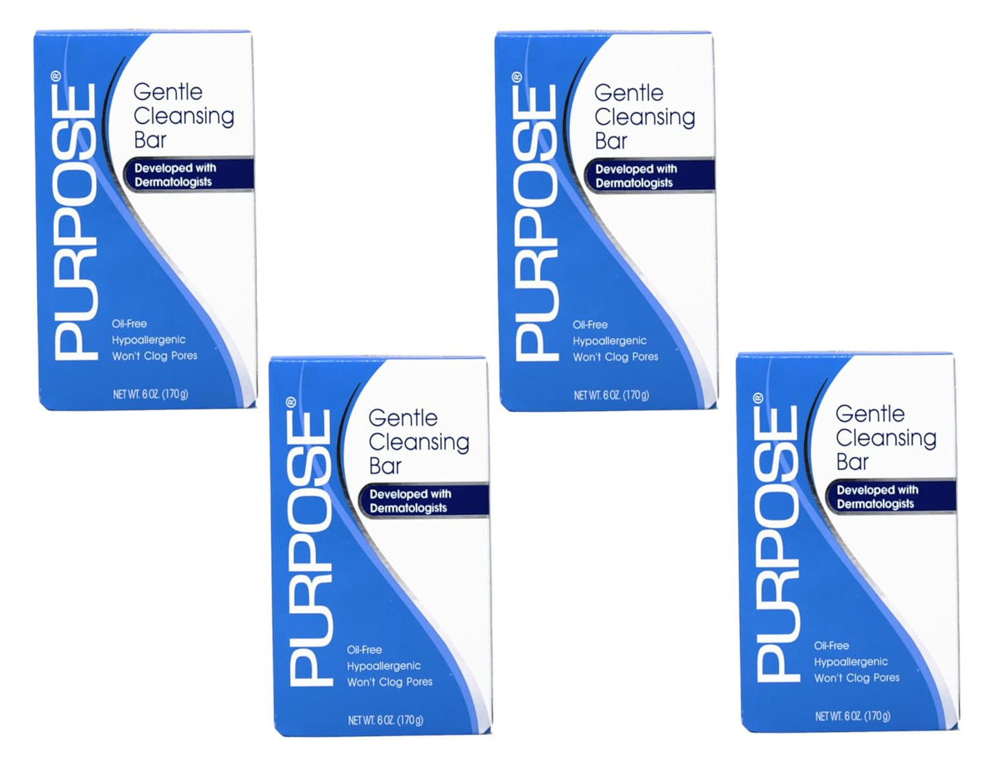 Purpose Gentle Cleansing Bar, Oil Free - 6 oz, Pack of 4