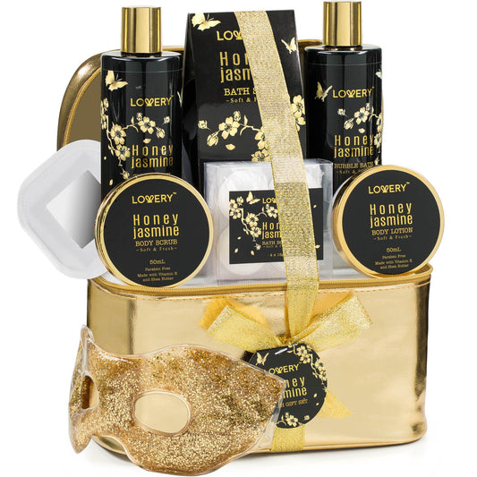 Honey Jasmine Spa Gift Set - 12Pc Cosmetic Bag Kit