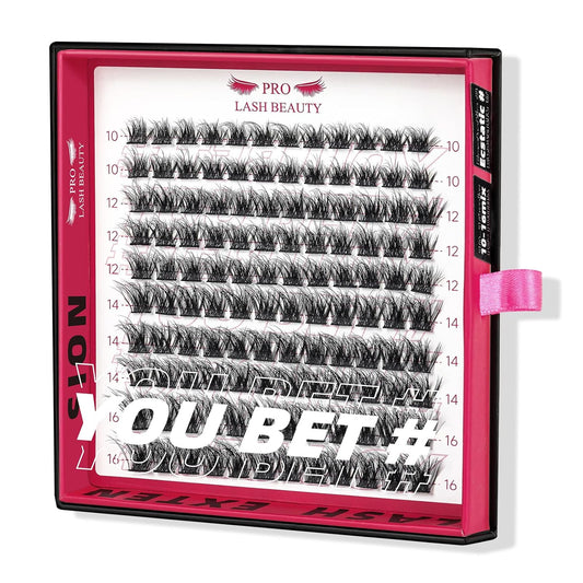 PRO Lash Clusters 3D Fluffy Cluster Lashes 120Pcs Individual Lashes 3D Effect Eyelash Clusters DIY Lash Extension Natural Like Real Lashes Thin Band Soft Touch Easy to Apply (Ecstatic,10-16mix)