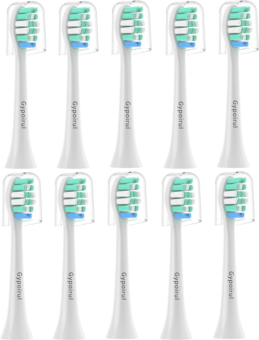 Gypoirul Toothbrush Replacement Heads Compatible with Philips Sonicare Replacement Heads, Electric Brush Head for 4100 5100 6100 9023 W Optimal Plaque Control 10 Pack,
