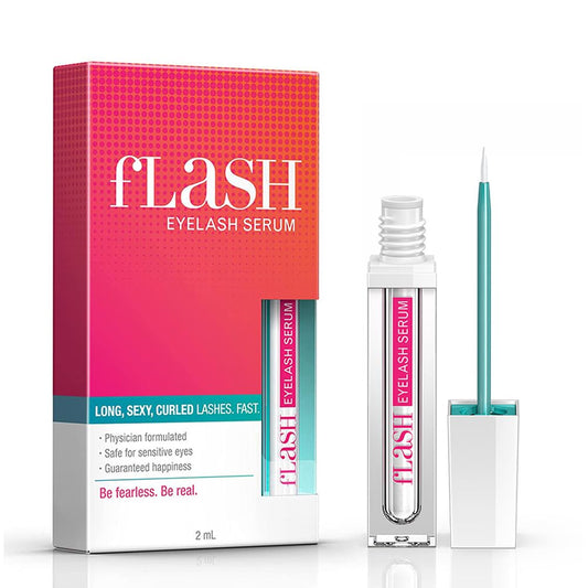 fLASH Eyelash Serum, Serum for Long, Curled Lashes - Enhances and Strengthens Your Natural Lashes - Safe and Effective Formula, 3-Month Supply