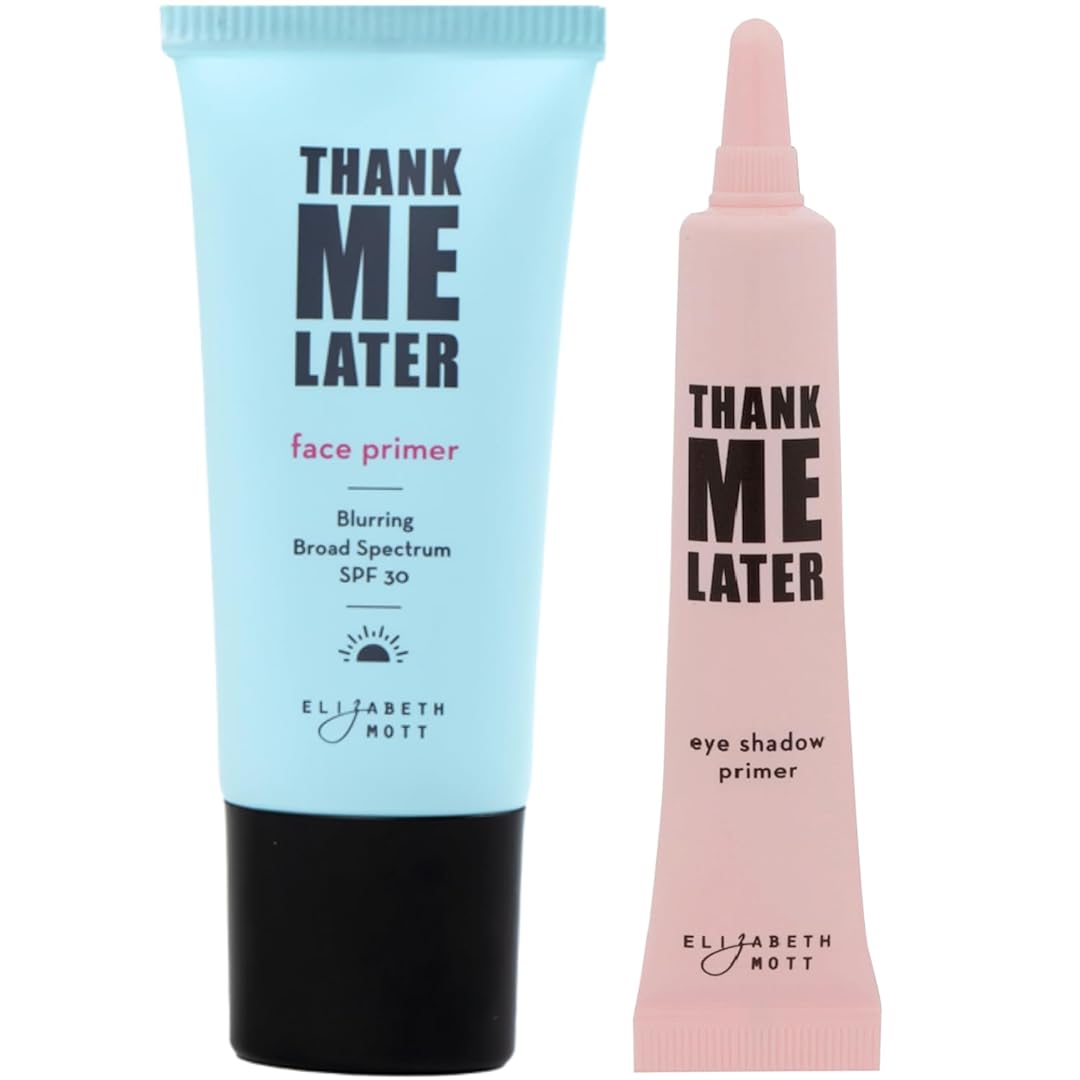 Elizabeth Mott | Thank Me Later Eye Primer AND Blurring Face Primer with SPF30 Set | Cruelty-Free and Paraben-Free