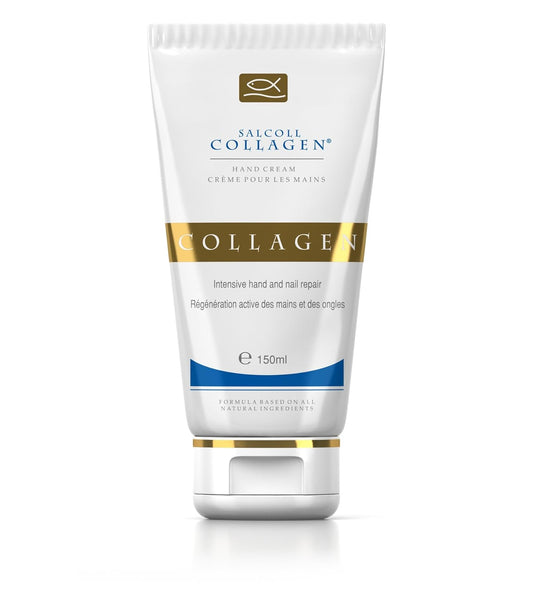 Salcoll Collagen - Pure Bioactive Anti-Aging Collagen Repair Hand Cream - Hypoallergenic Moisturizing Lotion, Dry Skin Relief,Ê All Skin Types, 150 ml