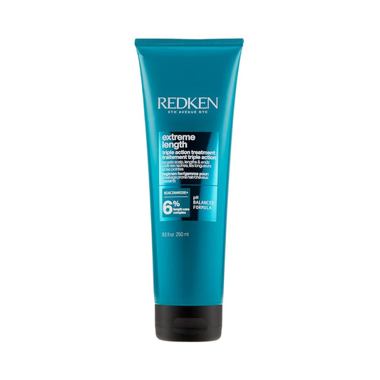 Redken Extreme Length Treatment Mask | Rinse-Out Hair Mask with Biotin & Castor Oil | For Hair Growth | 8.5 Fl Oz