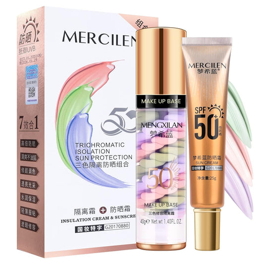 FREEORR Color Correcting Pore Primer, Tone Correcting Face Primer Moisturizer with Screen Cream SPF 50, Makeup Pore Primer Base, Oil Control Cover Redness Invisible Pore Face Isolation Cream