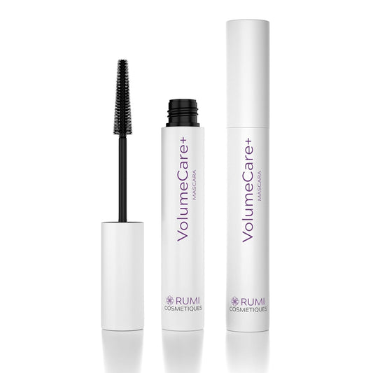 Rumi Cosmetiques VolumeCare+ Mascara For Older Women - 2-in-1 Formula - Extreme Length & Volume - No Clumps & Long-Lasting - For Sensitive Eyes (Natural Black)