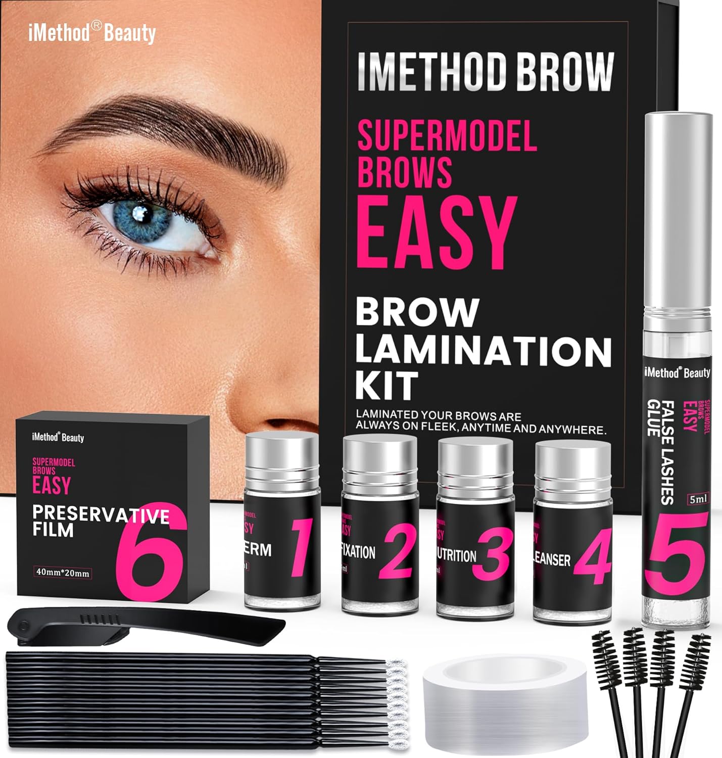 iMethod Eyebrow Lamination Kit - Brow Lamination Kit, DIY Eye Brow Perm Kit at Home, Long Lasting, Salon Result and Easy to Use, Cruelty-Free
