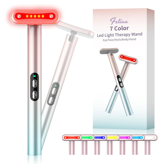 Red-Light-Therapy_Led Facial Light Therapy 7 Colors Eye Beauty Wand Face Massager Red for Skincare & Blue Rejuvenation Tool