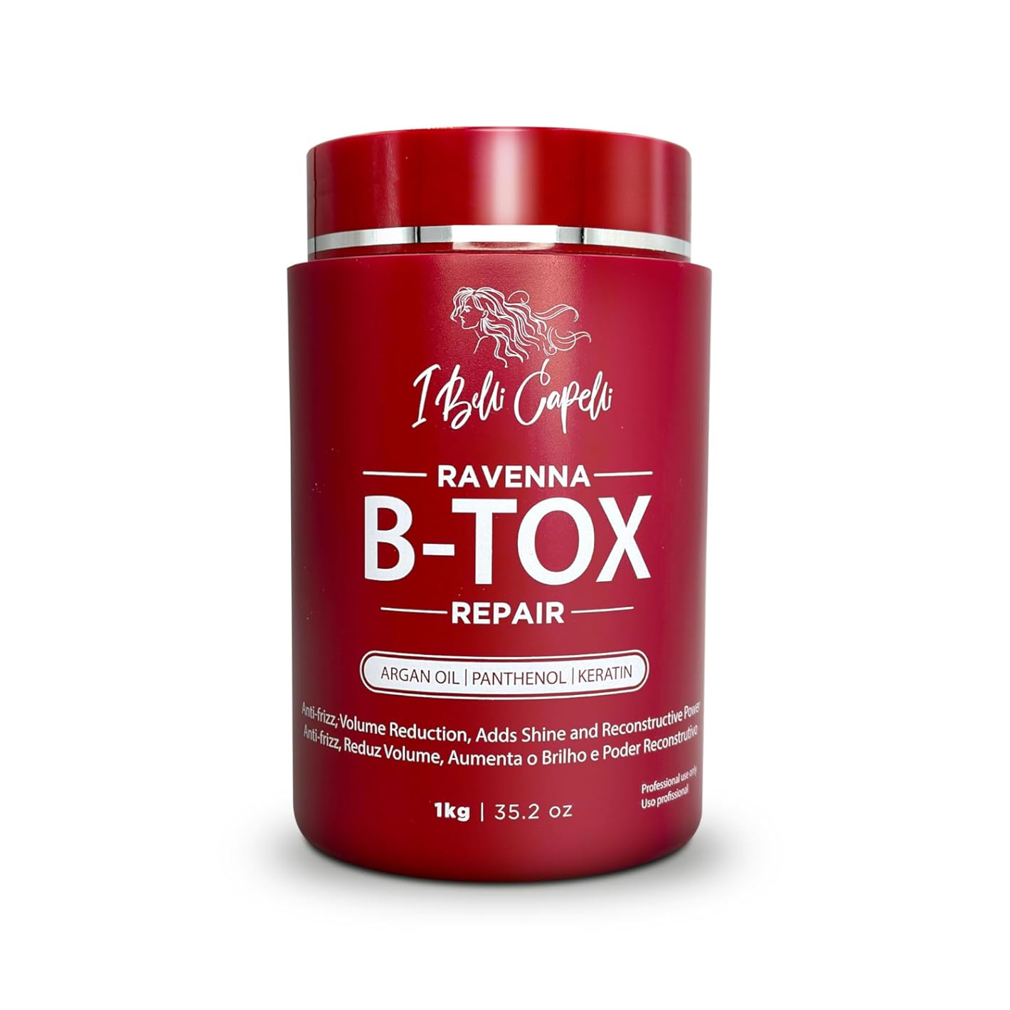 I Belli Capelli Ravenna Repair Hair Botox -Cirugia Capilar para el Cabello, Formaldehyde-Free- Botox Capilar Para El Cabello, Long Lasting Anti-Frizz, Smoothing, Botox Hair Treatment 35.2 oz(1kg)
