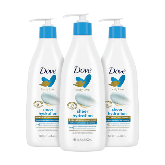 Dove Body Love Moisturizing Body Lotion Intense Care Pack of 3 for Rough or Dry Skin Softens and Smoothes 13.5oz