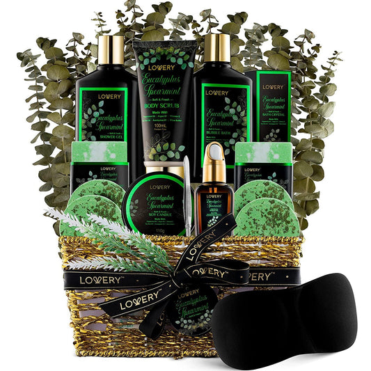 Eucalyptus Spearmint Home Bath Set - 17Pc Spa Gift Basket
