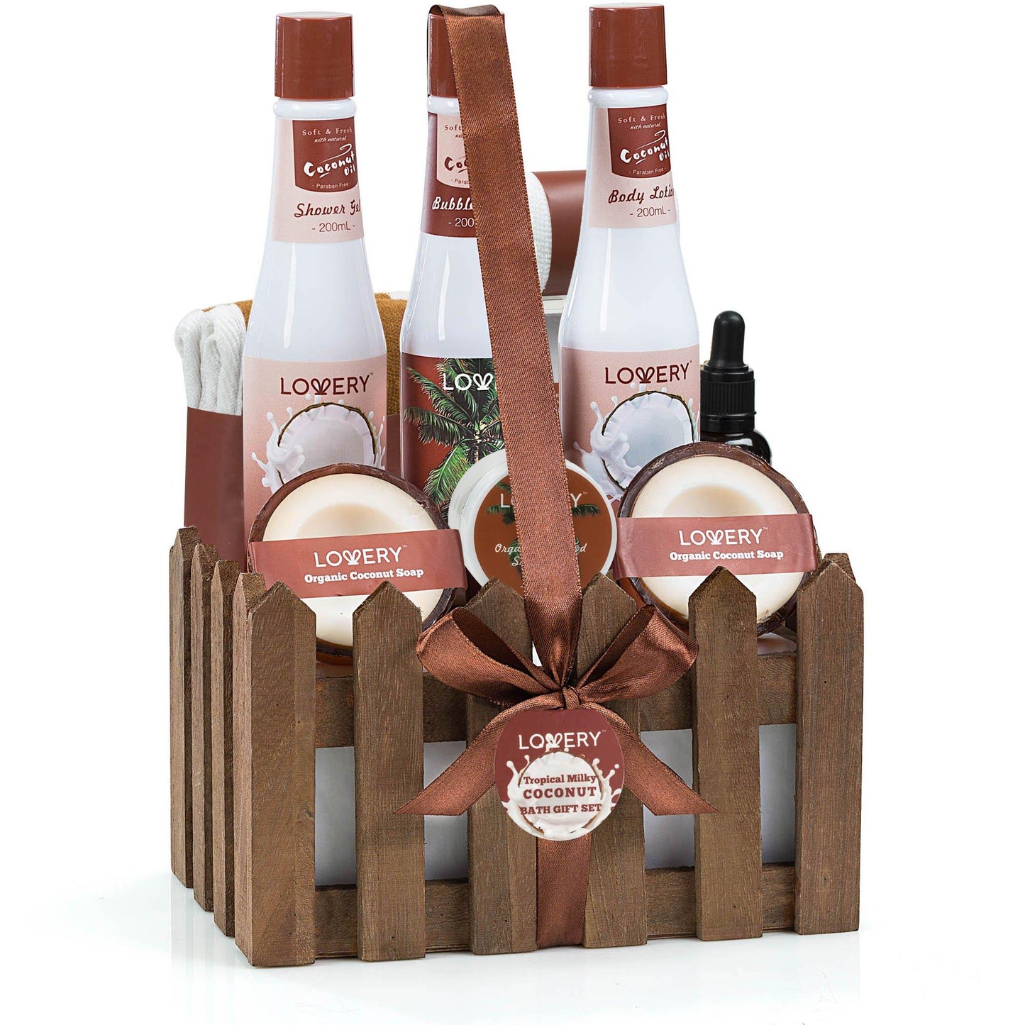 Organic Milky Coconut Home Bath Set  - 12Pc Relaxation Spa Kit